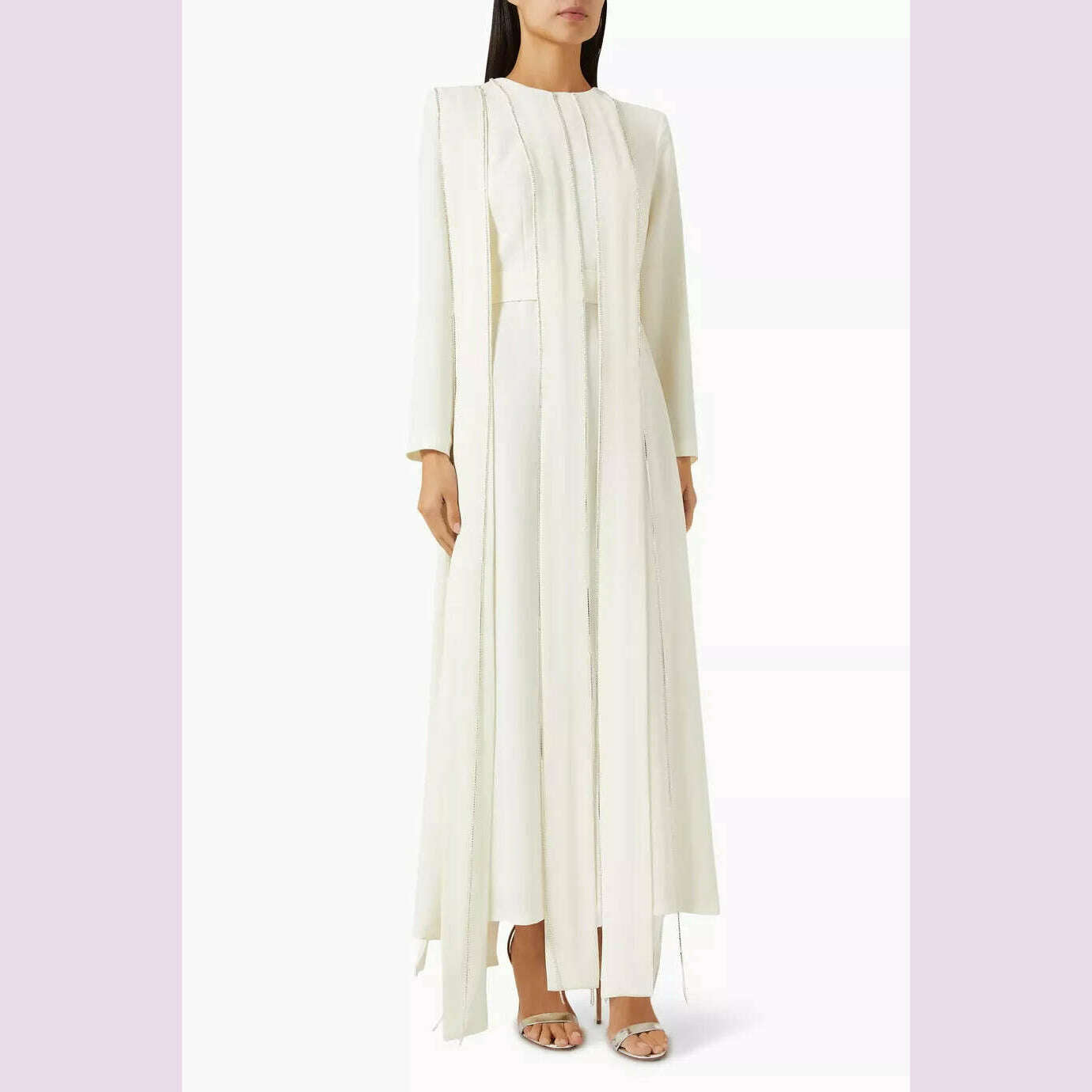 KIMLUD, Welove Customized 2025 New O Neck Evening Dresses Long Sleeves Crystal Elegant Prom Dresses فساتين مناسبة رسمية vestidos de, Ivory / Custom size, KIMLUD APPAREL - Womens Clothes