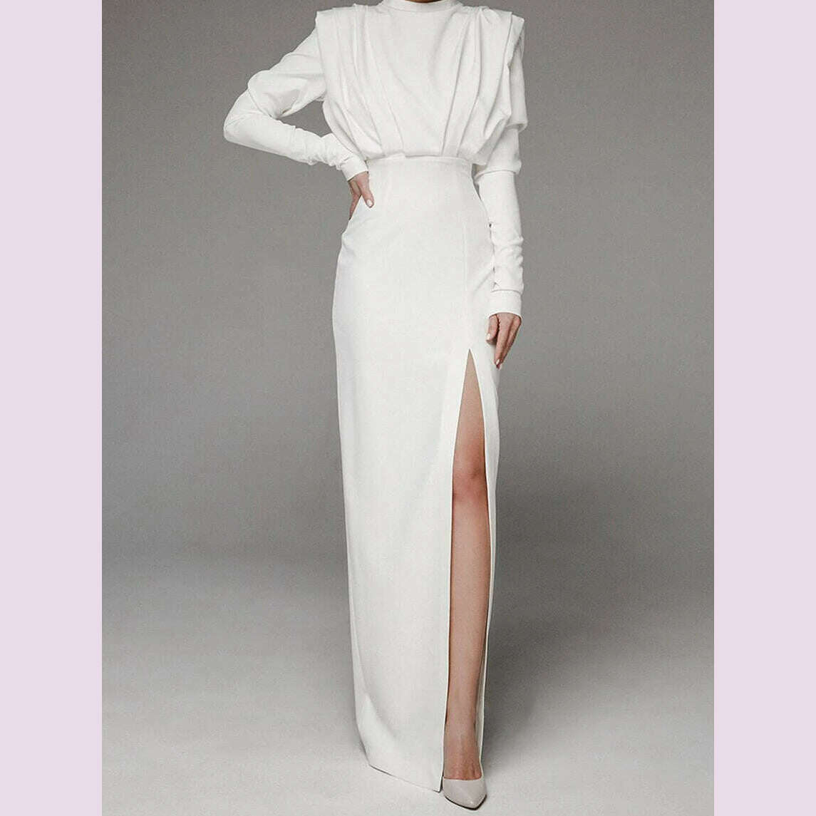 White Dress Party Women Split Red Black Long Night Dresses High Waist Dance Wedding Prom Bridesmaid Maxi Y2k Summer Vestidos - KIMLUD