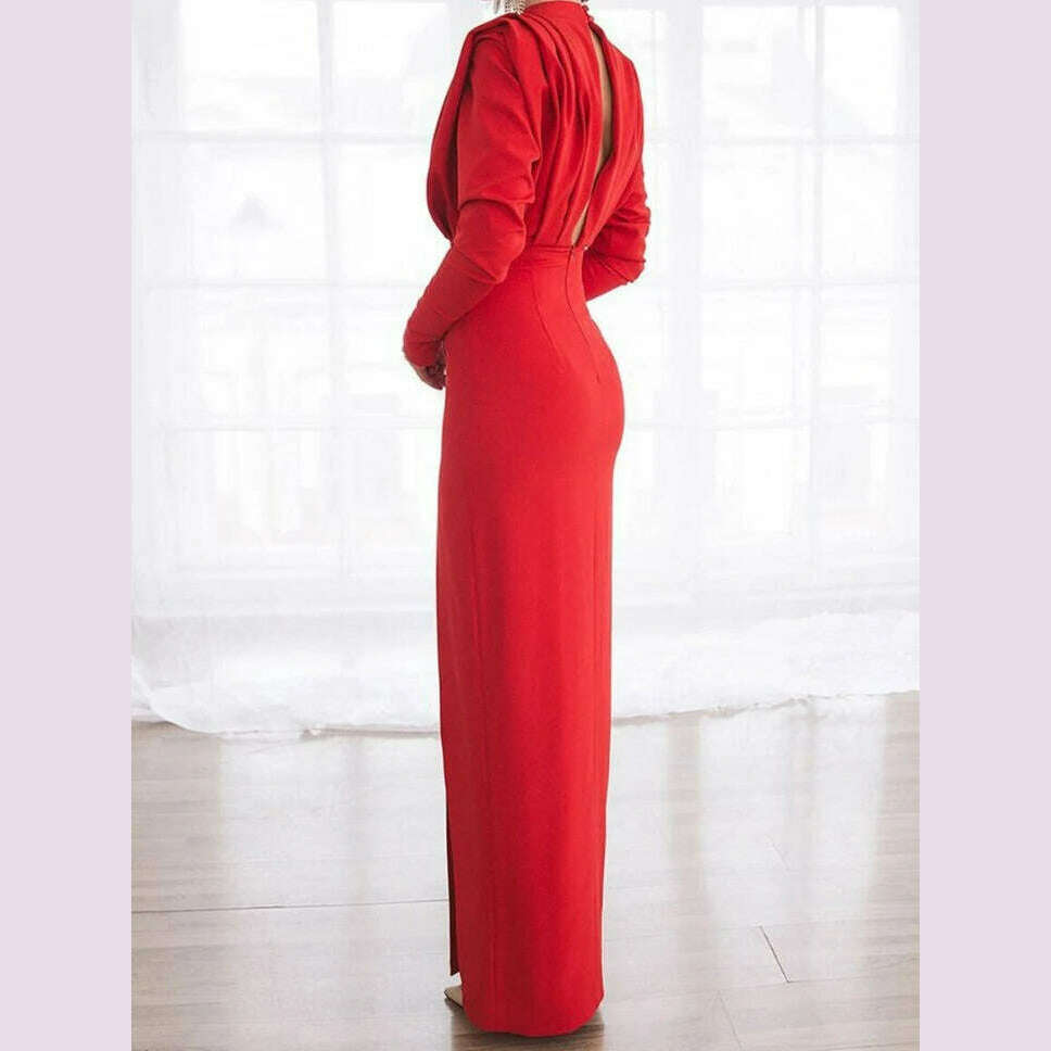 White Dress Party Women Split Red Black Long Night Dresses High Waist Dance Wedding Prom Bridesmaid Maxi Y2k Summer Vestidos - KIMLUD