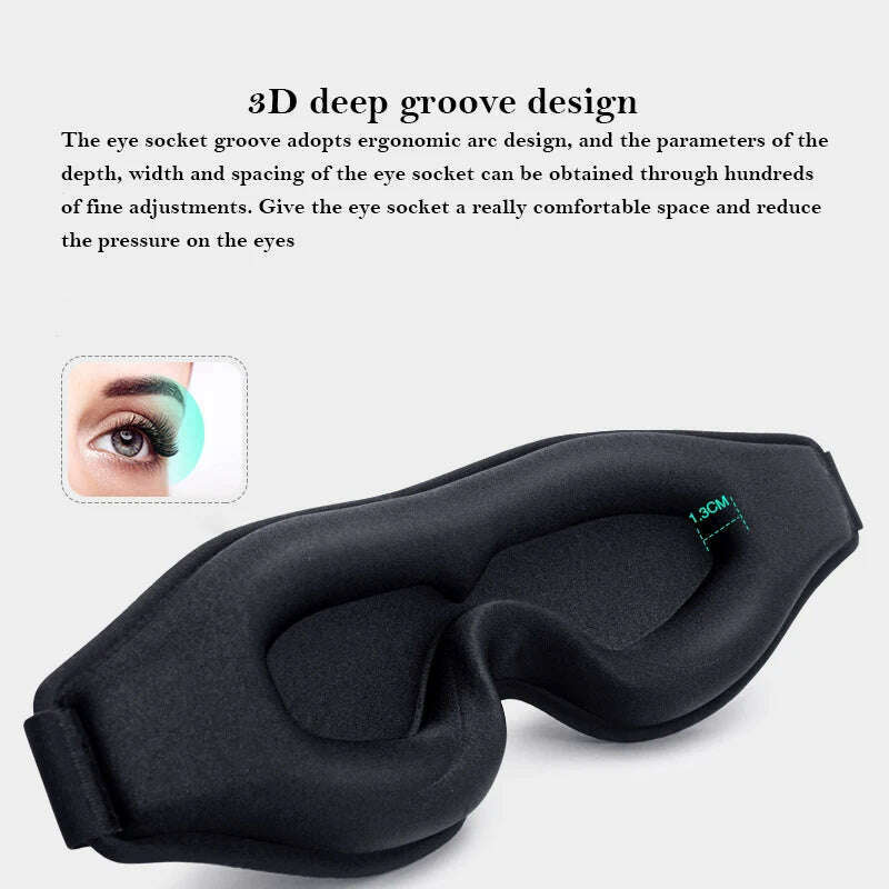 KIMLUD, Wholesale 3D Sleep Mask 100% Blockout Light Eye Cover for Men Women Adjustable Strap Travel Nap Comfort Sleeping Eyeshade 10pcs, KIMLUD Womens Clothes