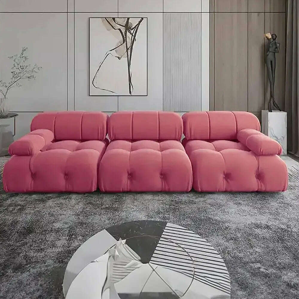 KIMLUD, Wholesale Green Velvet Chesterfield Sofa Modern Luxury Fabric Couch Home Sofa Set Living Room Furniture, KIMLUD Womens ClothesKIMLUD, Wholesale Green Velvet Chesterfield Sofa Modern Luxury Fabric Couch Home Sofa Set Living Room Furniture, Pink / One Seat / CHINA, KIMLUD APPAREL - Womens Clothes