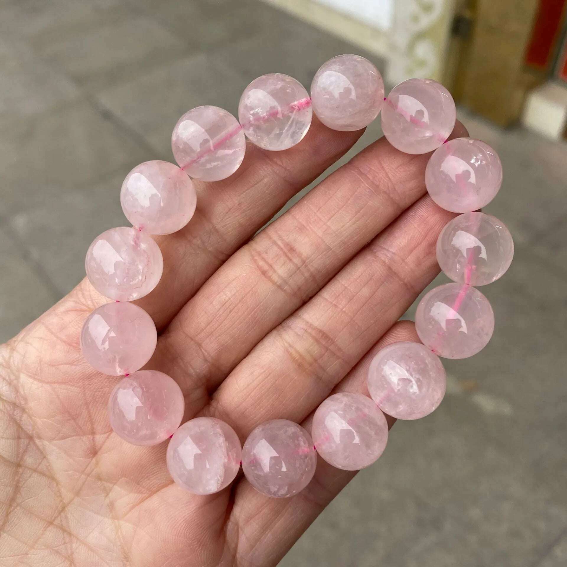 KIMLUD, Wholesale Natural Stone Pink Rose Quartz Beads Bracelet For Women Men Fashion Healing Crystal Yoga Jewelry Gift, KIMLUD Womens Clothes