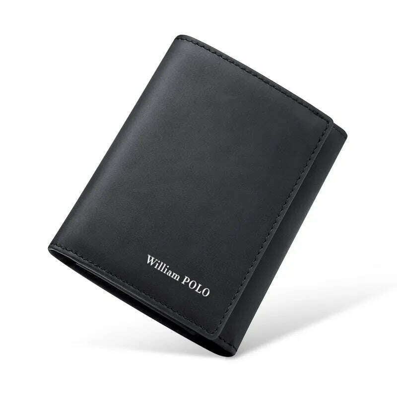 WILLIAMPOLO 2024 New Men's Wallet Leather Men's Anti THeft Wallet For Card Document Holder Side Purse Male Cool Purse Boy - KIMLUD
