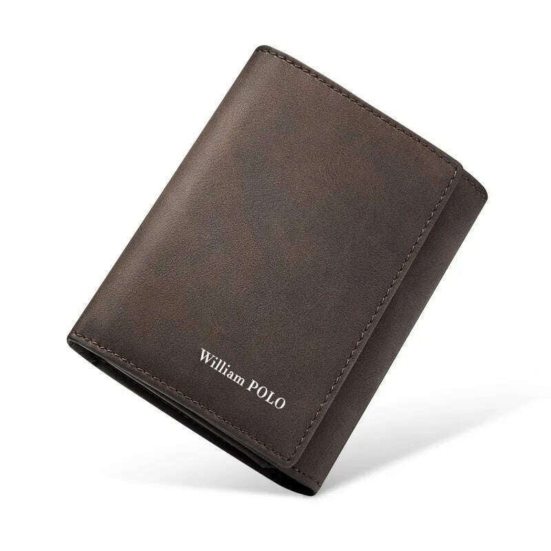 WILLIAMPOLO 2024 New Men's Wallet Leather Men's Anti THeft Wallet For Card Document Holder Side Purse Male Cool Purse Boy - KIMLUD