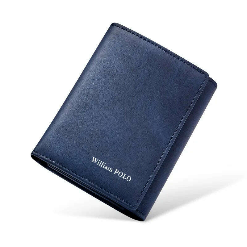 WILLIAMPOLO 2024 New Men's Wallet Leather Men's Anti THeft Wallet For Card Document Holder Side Purse Male Cool Purse Boy - KIMLUD