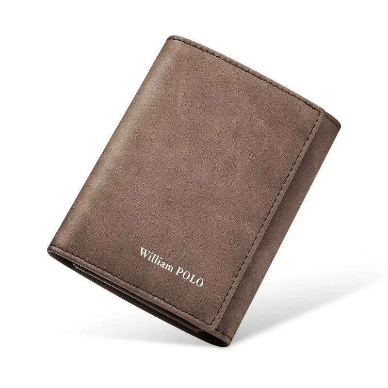 WILLIAMPOLO 2024 New Men's Wallet Leather Men's Anti THeft Wallet For Card Document Holder Side Purse Male Cool Purse Boy - KIMLUD