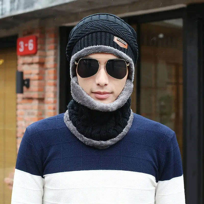 Winter Hat Skullies Beanies Hats Beanies For Men Women Wool Scarf Caps Balaclava Mask Gorras Bonnet Knitted Hat - KIMLUD