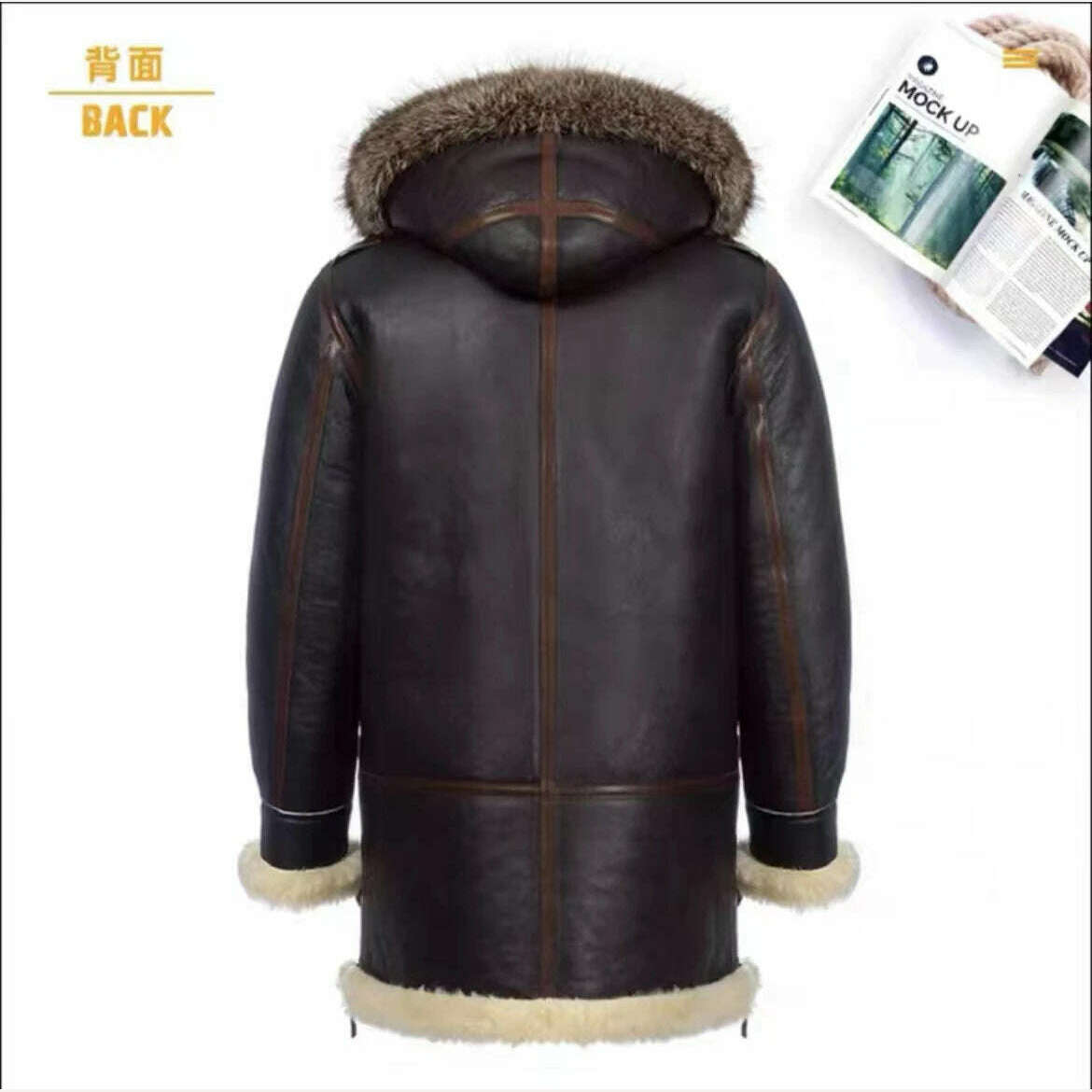 KIMLUD, Winter High Quality Thick Pilot B7 Bomber Sheepskin Jacket Plus Size Shearling Wool Original Hooded Fur Genuine Leather Coats, KIMLUD Womens Clothes