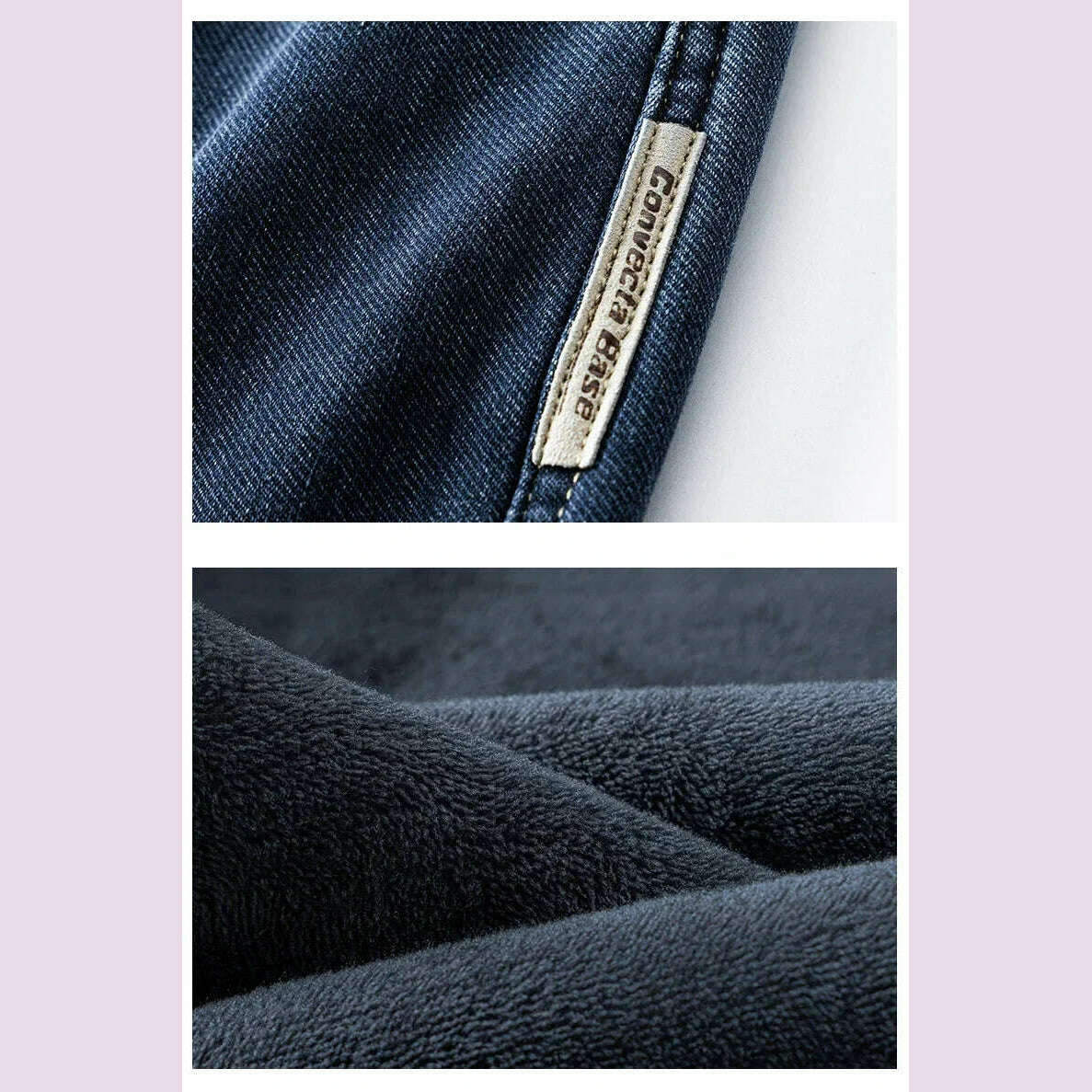 KIMLUD, Winter Korean Fashion Brushed Jeans for Men's Thickened Warm Elastic Slim Comfortable Straight Fleece Denim Trousers, KIMLUD Womens Clothes