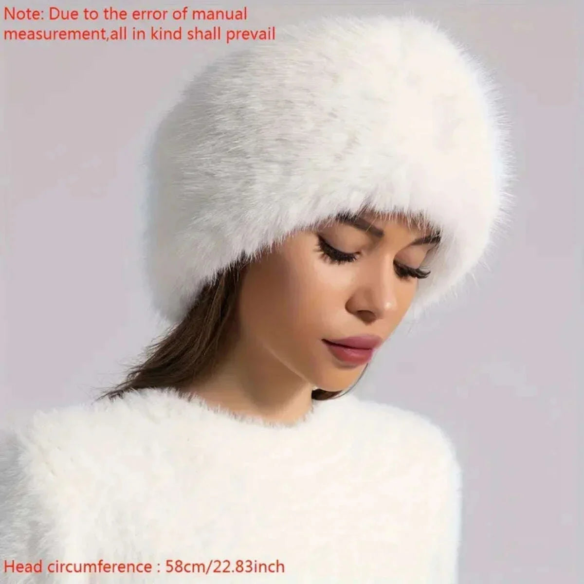 KIMLUD, Winter lmitation Fur Thickened Hat Without Top Hat, BreathableComfortable Outdoor Travel Brimless Hat, KIMLUD Womens Clothes