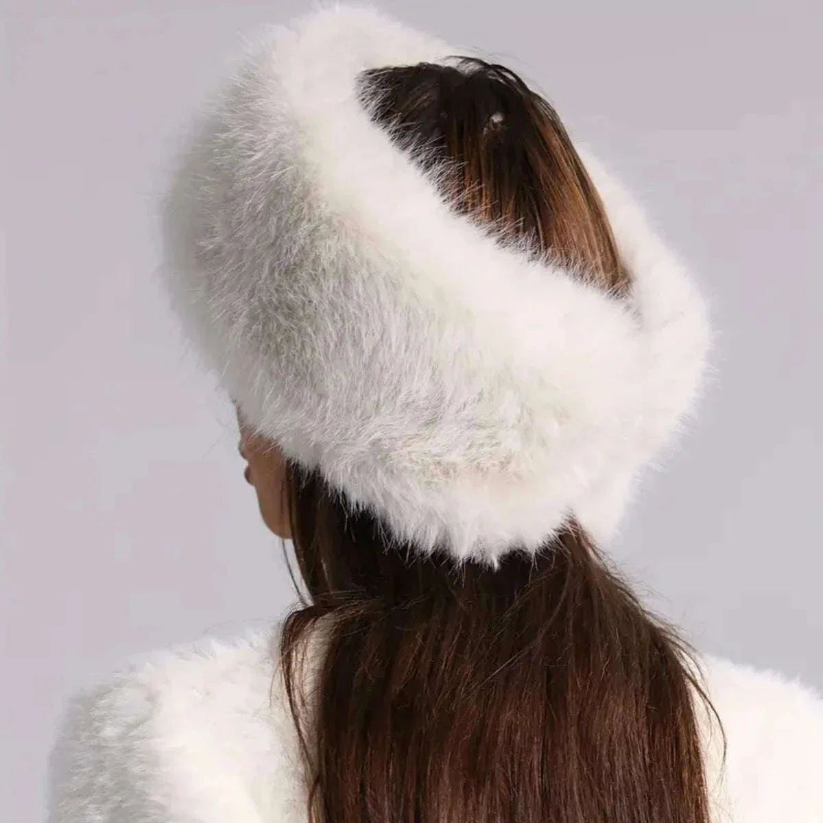 KIMLUD, Winter lmitation Fur Thickened Hat Without Top Hat, BreathableComfortable Outdoor Travel Brimless Hat, KIMLUD Womens Clothes