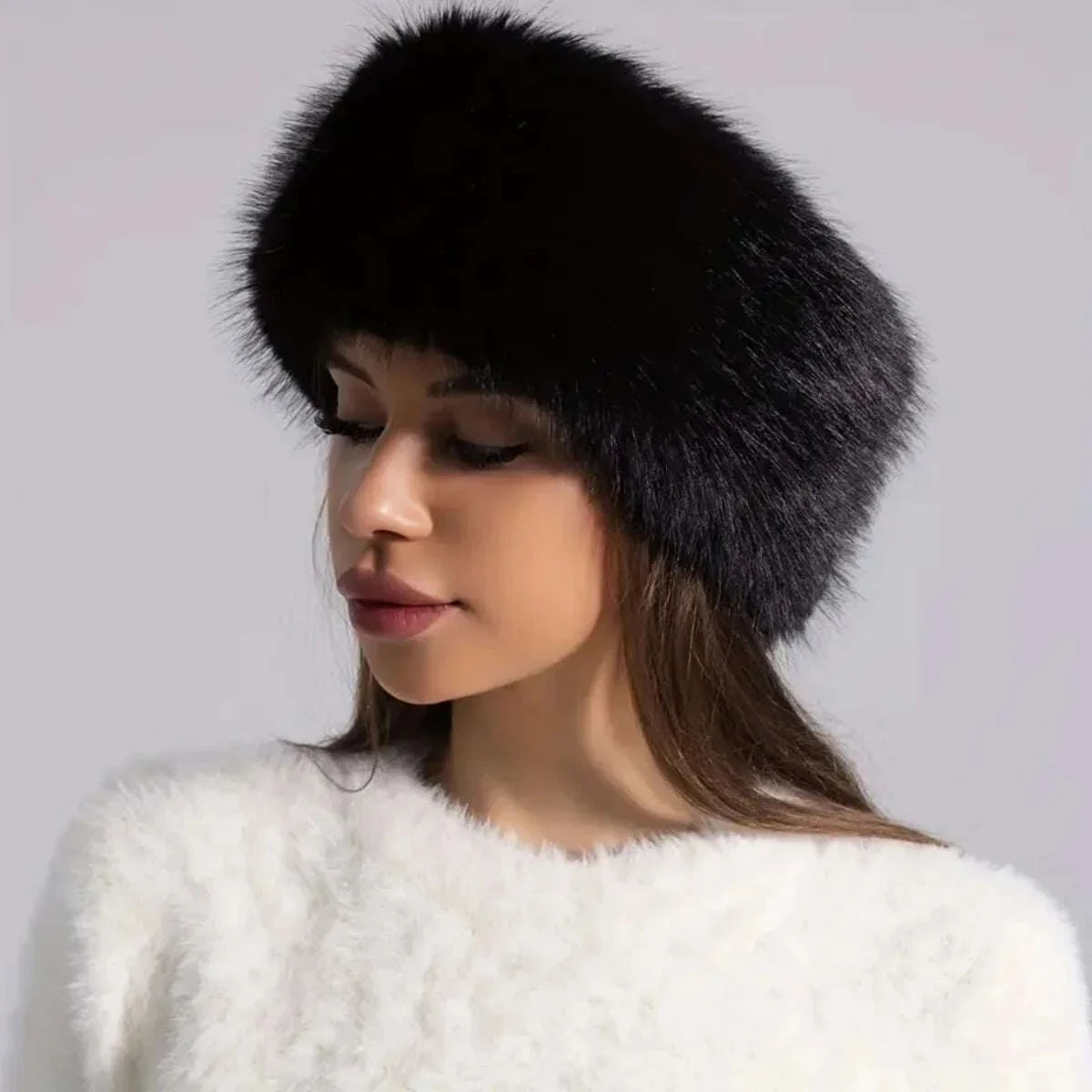 KIMLUD, Winter lmitation Fur Thickened Hat Without Top Hat, BreathableComfortable Outdoor Travel Brimless Hat, KIMLUD Womens Clothes