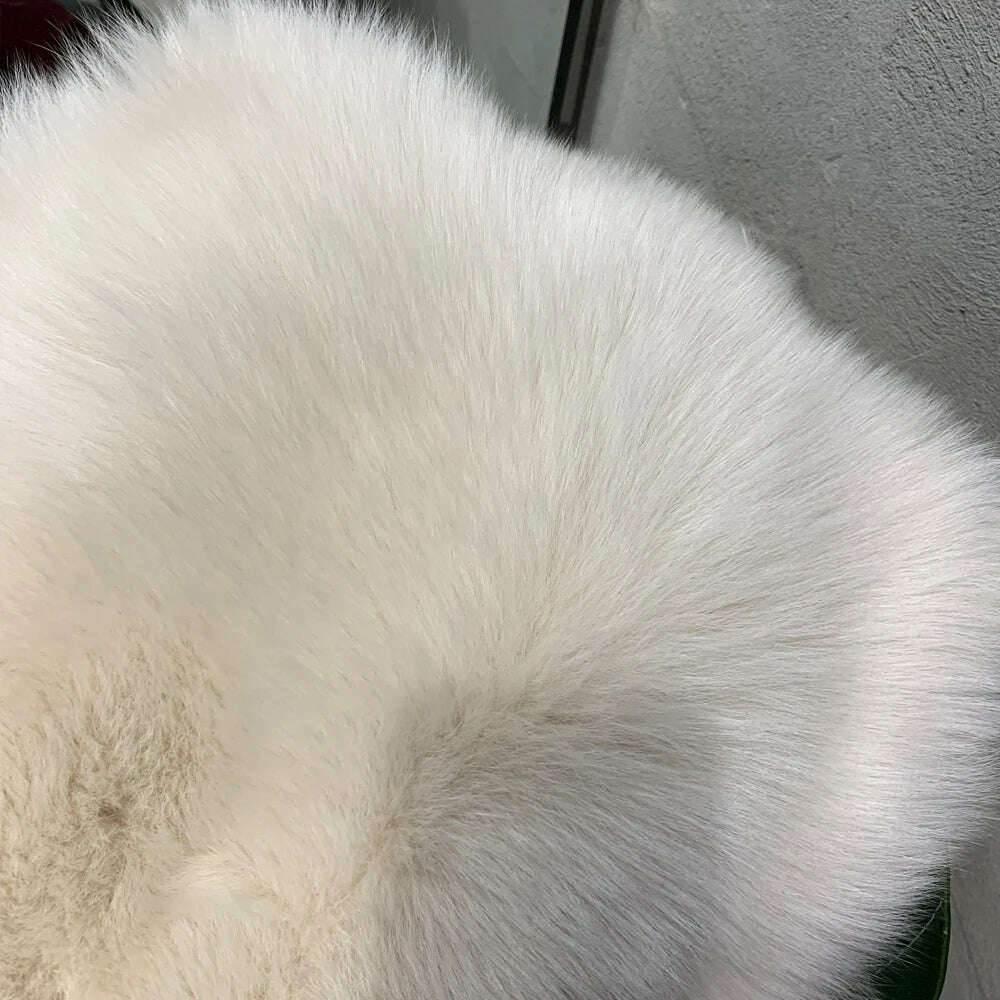 KIMLUD, Winter Long Fur Coats Winter Female Natural Fox Fur OutWear Full Pelt Real Fox Fur Jackets with Long Sleeve, KIMLUD Womens Clothes