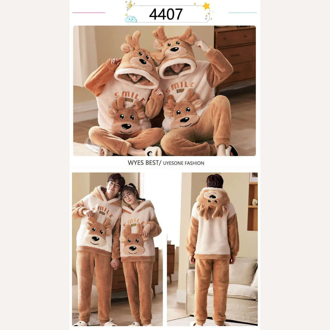 KIMLUD, Winter Thicken Couples Pajamas Sets Sleepwear Adult Cartoon Cat Kawaii Women Men Anime Pyjamas Korean Hoodie Suits Nightgown, KIMLUD Womens Clothes