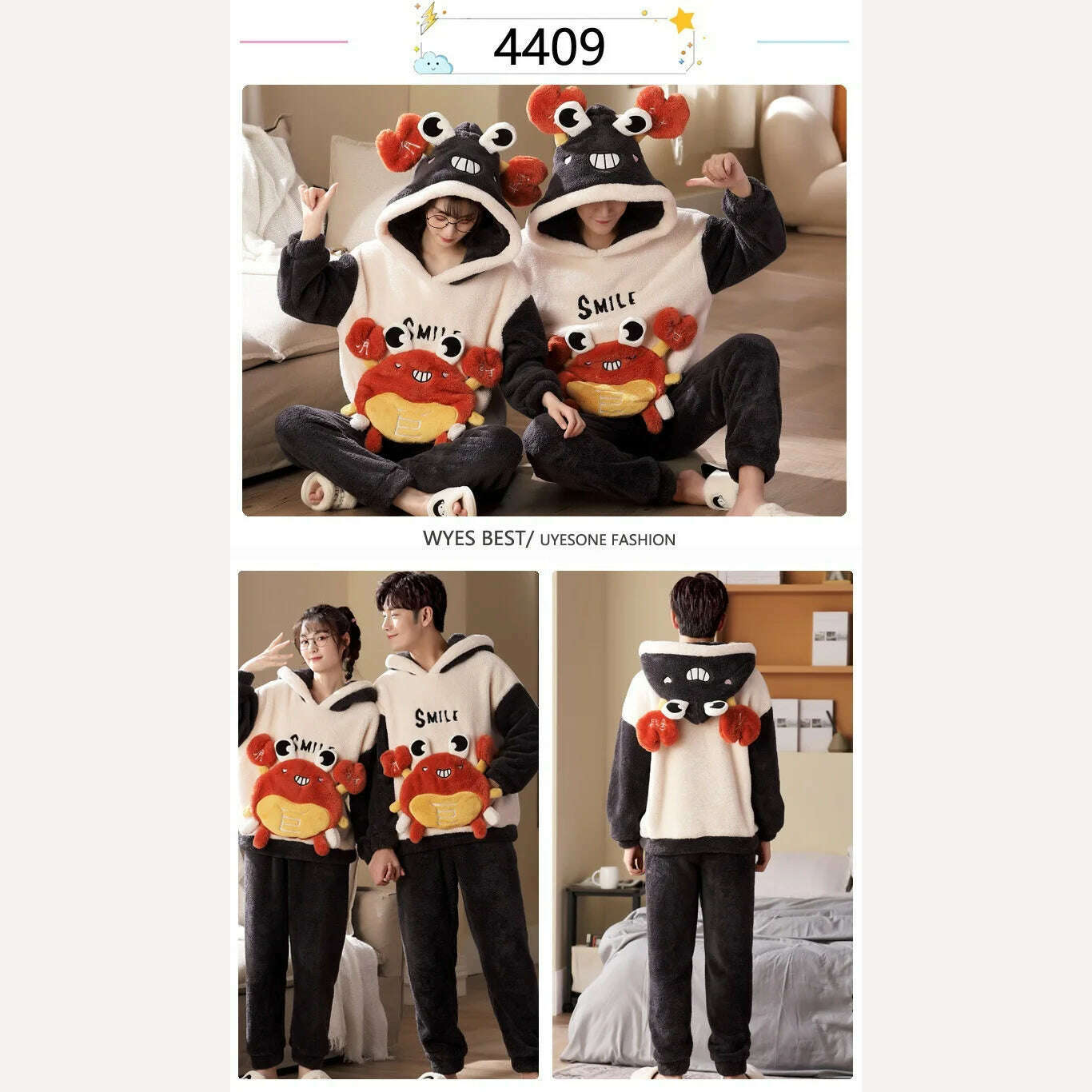 KIMLUD, Winter Thicken Couples Pajamas Sets Sleepwear Adult Cartoon Cat Kawaii Women Men Anime Pyjamas Korean Hoodie Suits Nightgown, KIMLUD Womens Clothes