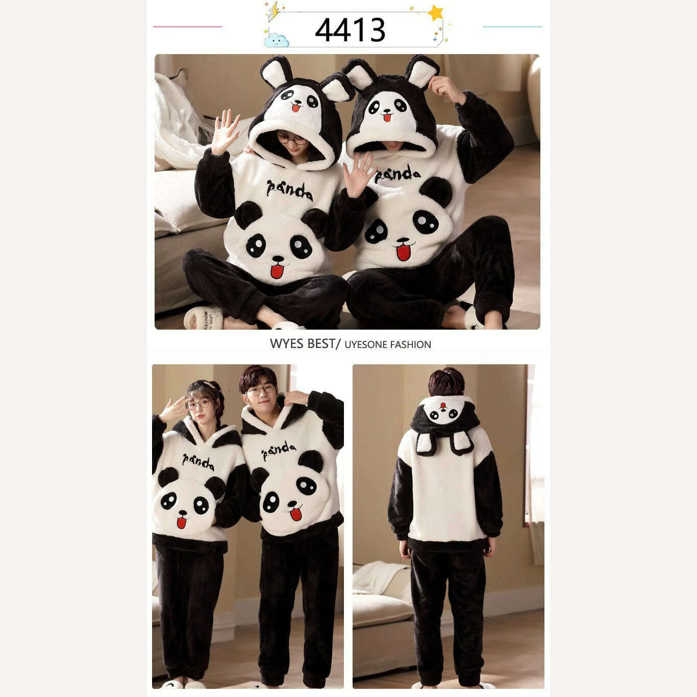 KIMLUD, Winter Thicken Couples Pajamas Sets Sleepwear Adult Cartoon Cat Kawaii Women Men Anime Pyjamas Korean Hoodie Suits Nightgown, KIMLUD Womens Clothes