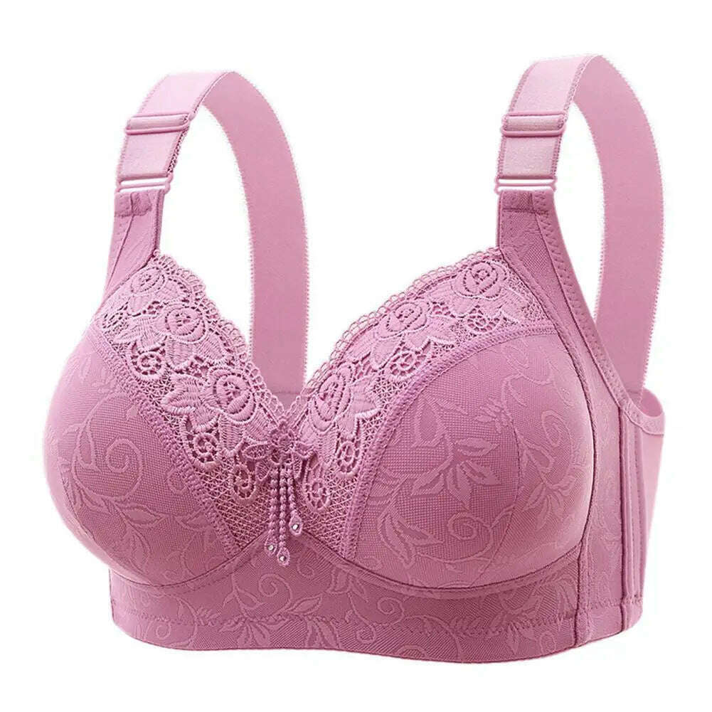 Wireless Size Bra Women Lace Push-up Bra Wireless Push-up Lace Bra for Size Women Padded B/c Cup Brassiere Luxury Non-steel Ring - KIMLUD