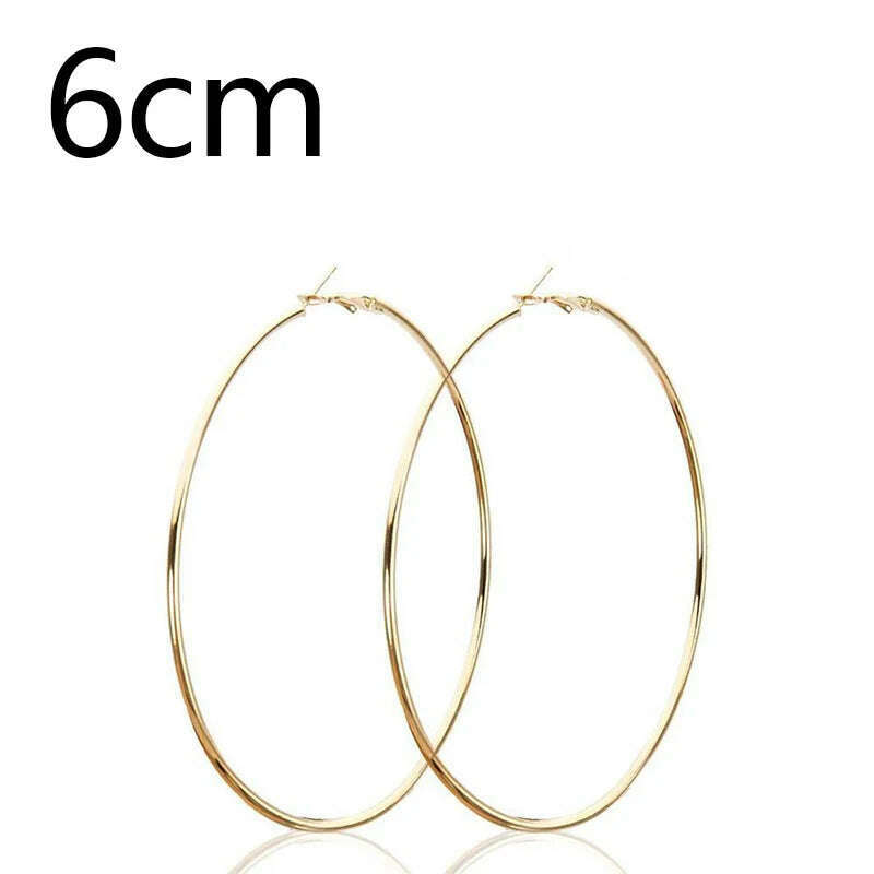 KIMLUD, Women 3-10cm Small Big Circle Hoop Earrings Statement Ear Ring Fashion Jewelry Gift Nightclub DJ 2020, KIMLUD Womens Clothes