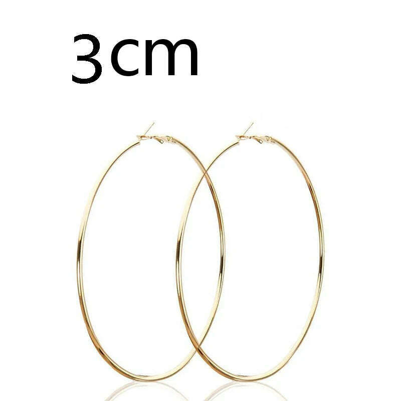KIMLUD, Women 3-10cm Small Big Circle Hoop Earrings Statement Ear Ring Fashion Jewelry Gift Nightclub DJ 2020, KIMLUD Womens Clothes