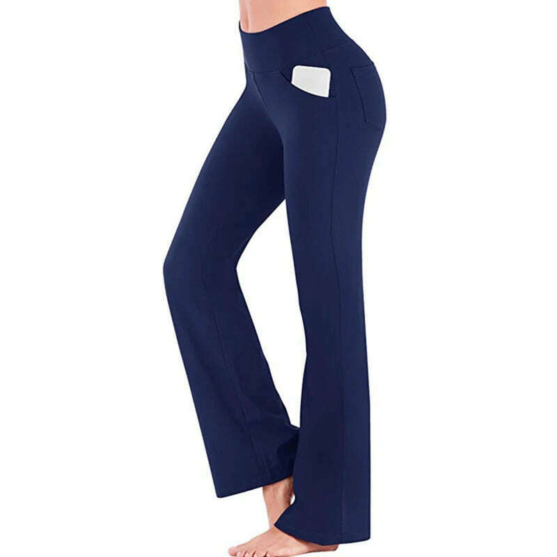 KIMLUD, Women Elastic High Waist Flared Pants Thin Yoga Pants Plus Size Square Dance Pants Slim Sports Fitness Flared Pants Yoga Pants, KIMLUD Womens Clothes