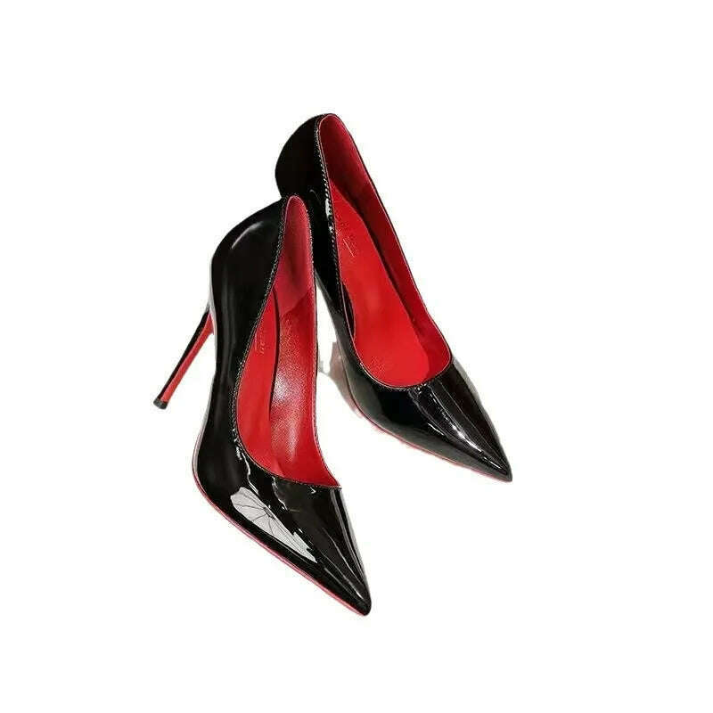KIMLUD, Women Elegant Luxury Shiny Rhinestone High Heels Sexy Red Bottom Pumps Brand Shoes Sexy Party Pointed Toe Wedding Banquet Shoes, KIMLUD Womens Clothes