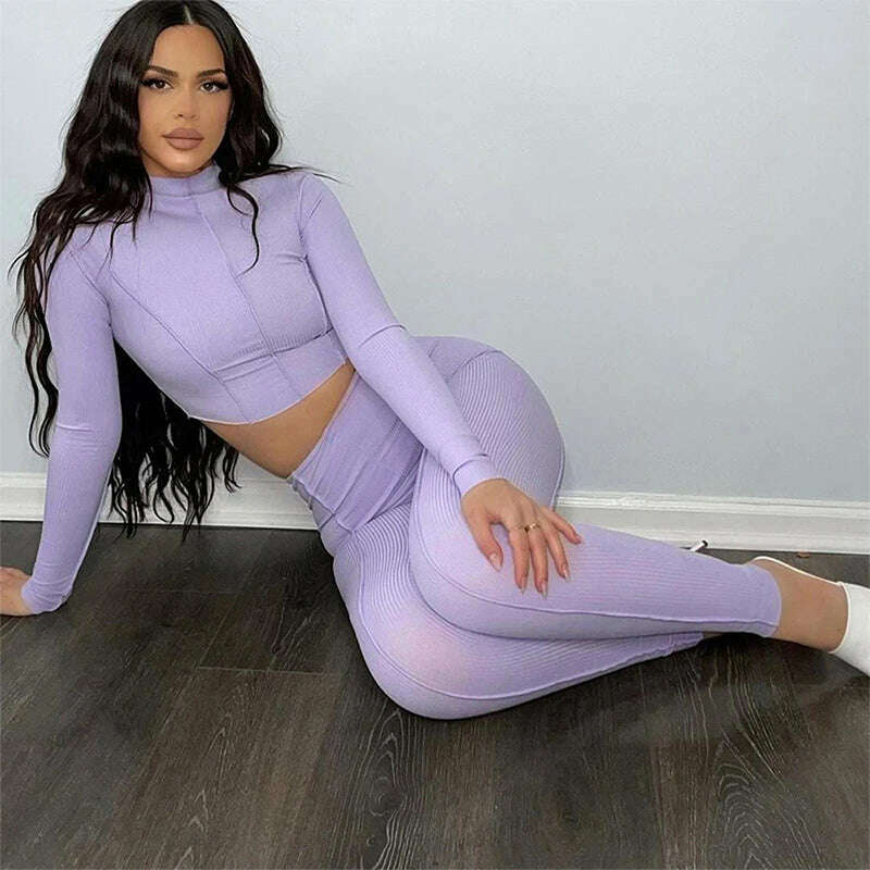 KIMLUD, Women Fall Bright Line Decoration Black Jumpsuit Women One Piece Sexy Club Outfit For Women Long Sleeve White Bodycon Jumpsuits, KIMLUD Womens Clothes