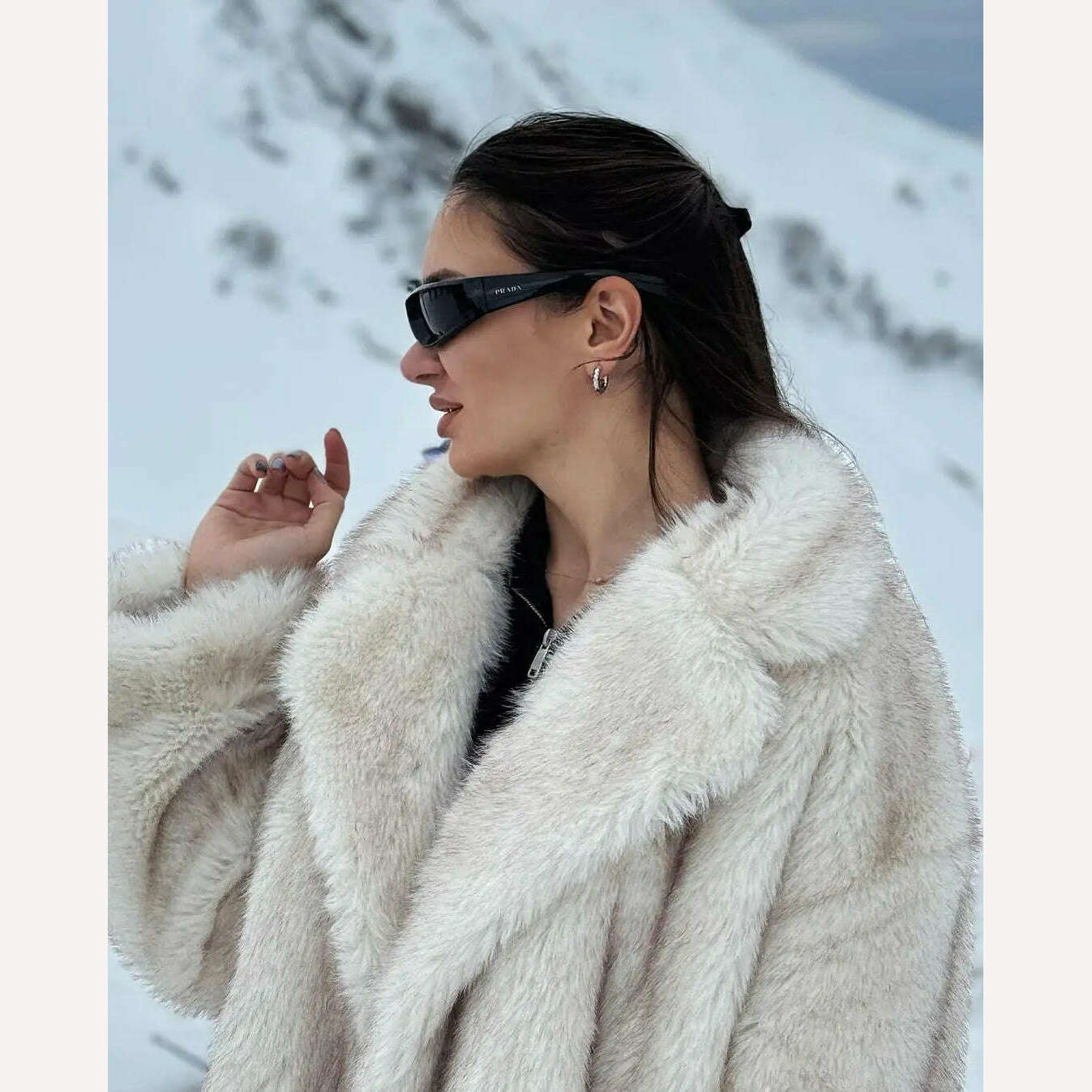 KIMLUD, Women Fashion Faux Fur Coats Vintage Solid Lapel Loose Long Sleeve Warm Flurry Coats 2024 Winter Lady Fashion Thicken Streetwear, KIMLUD Womens Clothes