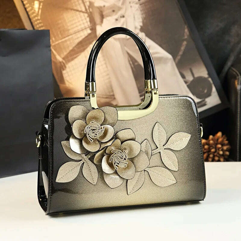 KIMLUD, Women Handbags Party Wallets Wedding Purses Totes Patent Leather Satchel For Shoulder Bags Luxury Brand Bag, KIMLUD Womens Clothes