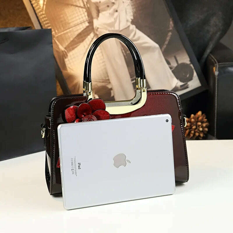 KIMLUD, Women Handbags Party Wallets Wedding Purses Totes Patent Leather Satchel For Shoulder Bags Luxury Brand Bag, KIMLUD Womens Clothes