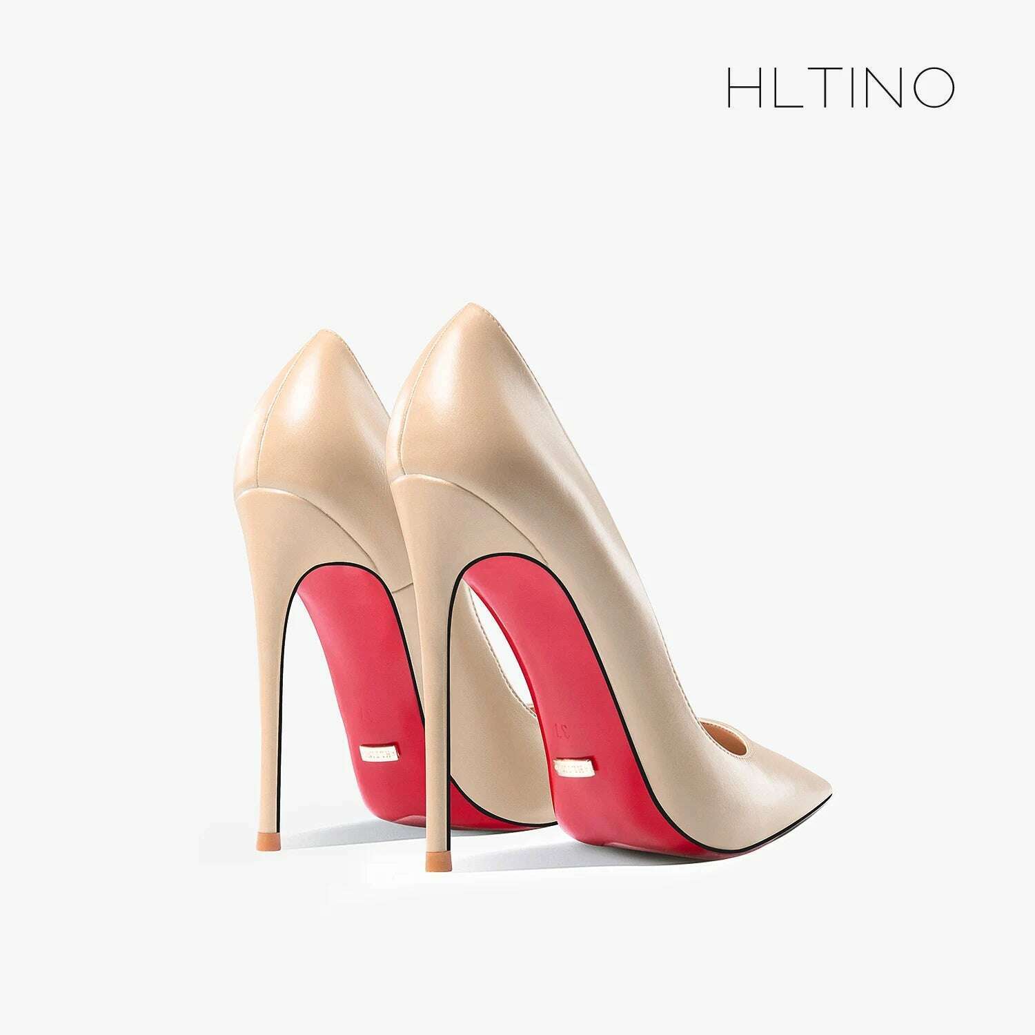 KIMLUD, Women heels shoes woman 2024 trend luxury Brand Women's Pumps Leather High Heels Red Bottom Pointed Toe Ladies Party Shoes 12cm, KIMLUD Womens Clothes