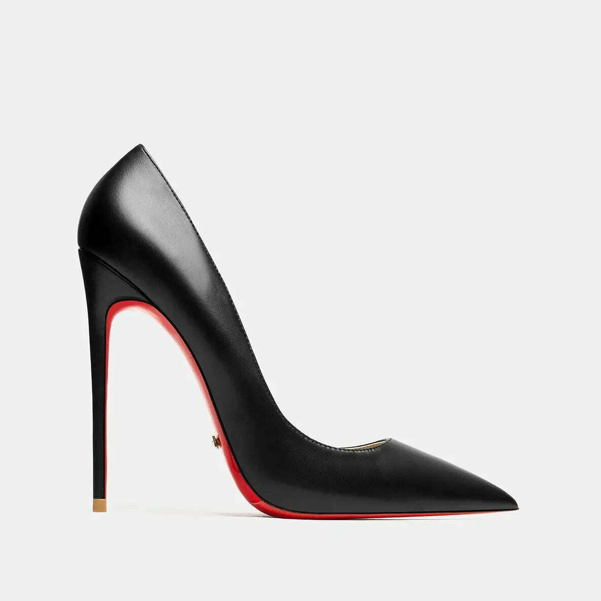 KIMLUD, Women heels shoes woman 2024 trend luxury Brand Women's Pumps Leather High Heels Red Bottom Pointed Toe Ladies Party Shoes 12cm, KIMLUD Womens Clothes