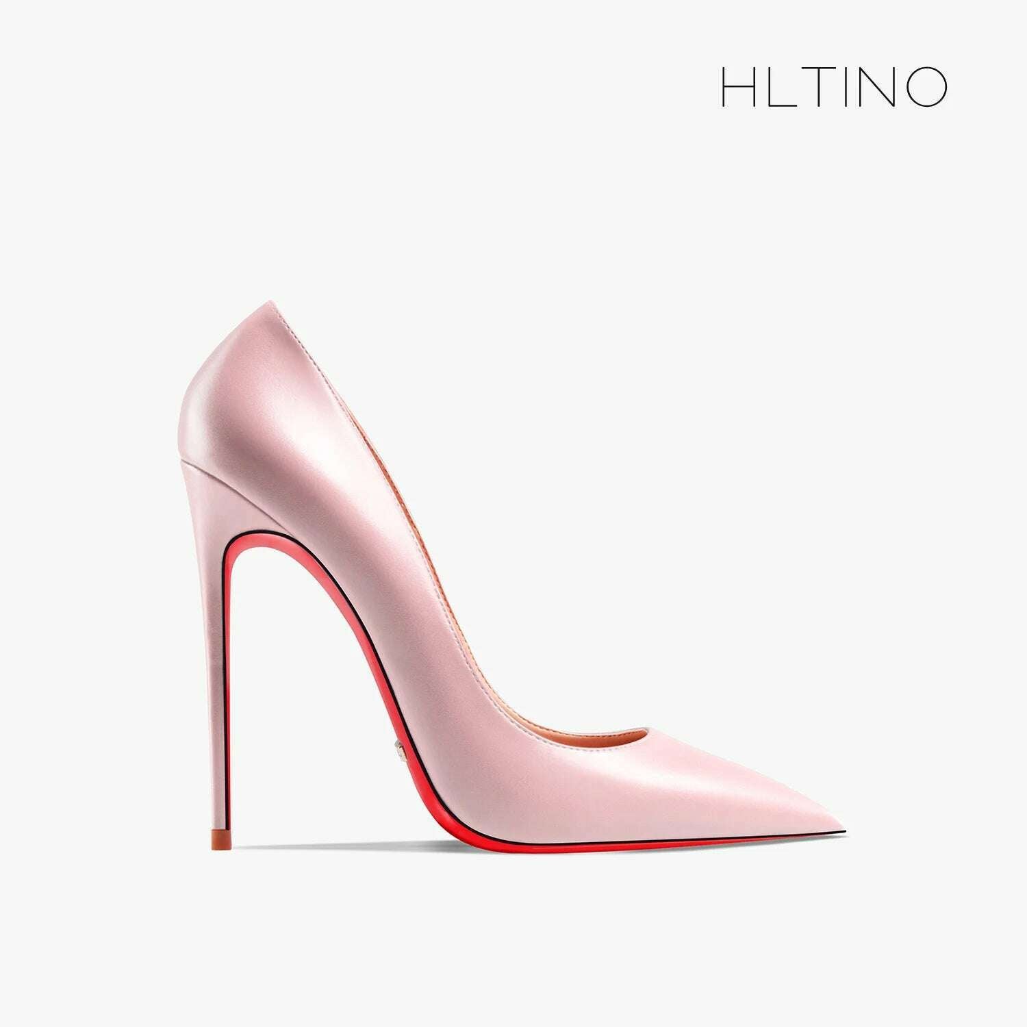KIMLUD, Women heels shoes woman 2024 trend luxury Brand Women's Pumps Leather High Heels Red Bottom Pointed Toe Ladies Party Shoes 12cm, Pink 12cm / 37 / CHINA, KIMLUD APPAREL - Womens Clothes