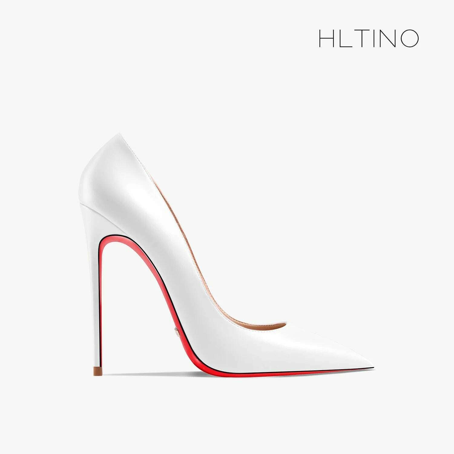 KIMLUD, Women heels shoes woman 2024 trend luxury Brand Women's Pumps Leather High Heels Red Bottom Pointed Toe Ladies Party Shoes 12cm, White matte 12cm / 37 / CHINA, KIMLUD APPAREL - Womens Clothes