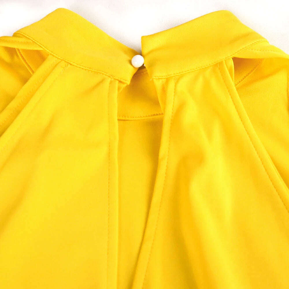 KIMLUD, Women Jumpsuits Sleeveless Summer One-piece Yellow Cut Out Long Backless Slim Fit Wide Leg Overalls Elegant Party Outfits 3XL, KIMLUD Womens Clothes