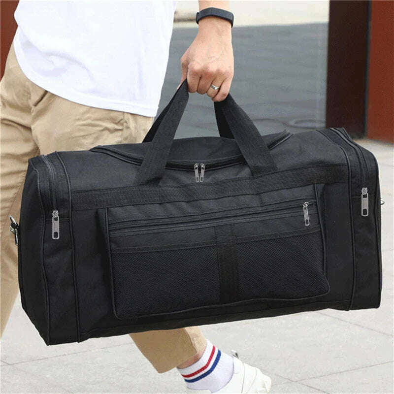Women Men Nylon Travel Duffel Bag Carry On Luggage Bag Men Tote Large Capacity Weekender Gym Sport Holdall Overnight Bag Pouches - KIMLUD