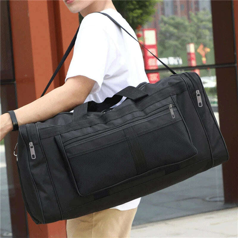 Women Men Nylon Travel Duffel Bag Carry On Luggage Bag Men Tote Large Capacity Weekender Gym Sport Holdall Overnight Bag Pouches - KIMLUD