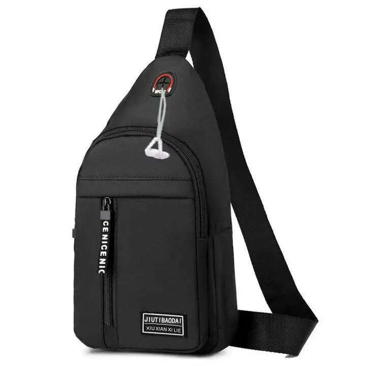 KIMLUD, Women Men's backpack chest bag leisure sports tourism chest bag single shoulder crossbody bag, black., KIMLUD APPAREL - Womens Clothes