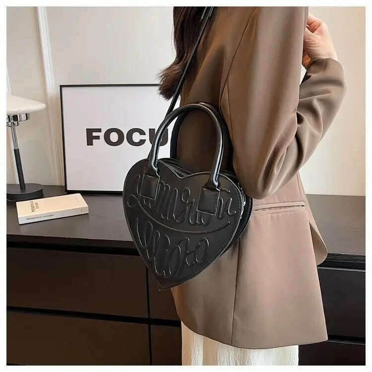 KIMLUD, Women Purses And Handbag Fashion Red Love Heart Shape Shoulder Bag Women Chain Crossbody Bag Ladies Purse And Clutch Bag, Black, KIMLUD APPAREL - Womens Clothes
