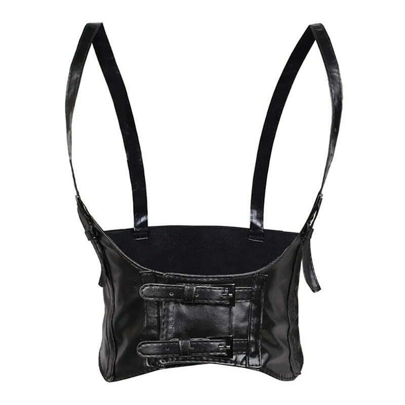 Women Sexy Leather Elastic Wide Band Waist Belt Waspie Corset Cinch Underbust - KIMLUD