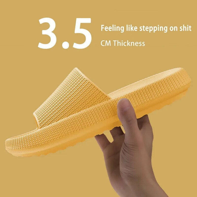 Women Slippers Thick Sole Summer Men Beach Slides Bathroom Anti-Slip Slipper Soft Sandals Fashion Flip-Flops Ultra-Light Shoes - KIMLUD