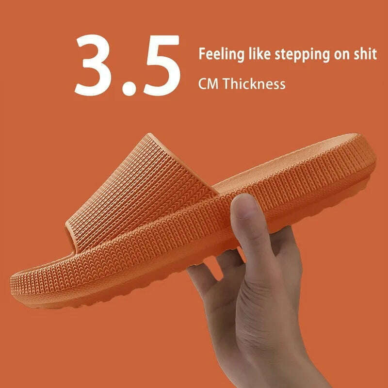 Women Slippers Thick Sole Summer Men Beach Slides Bathroom Anti-Slip Slipper Soft Sandals Fashion Flip-Flops Ultra-Light Shoes - KIMLUD