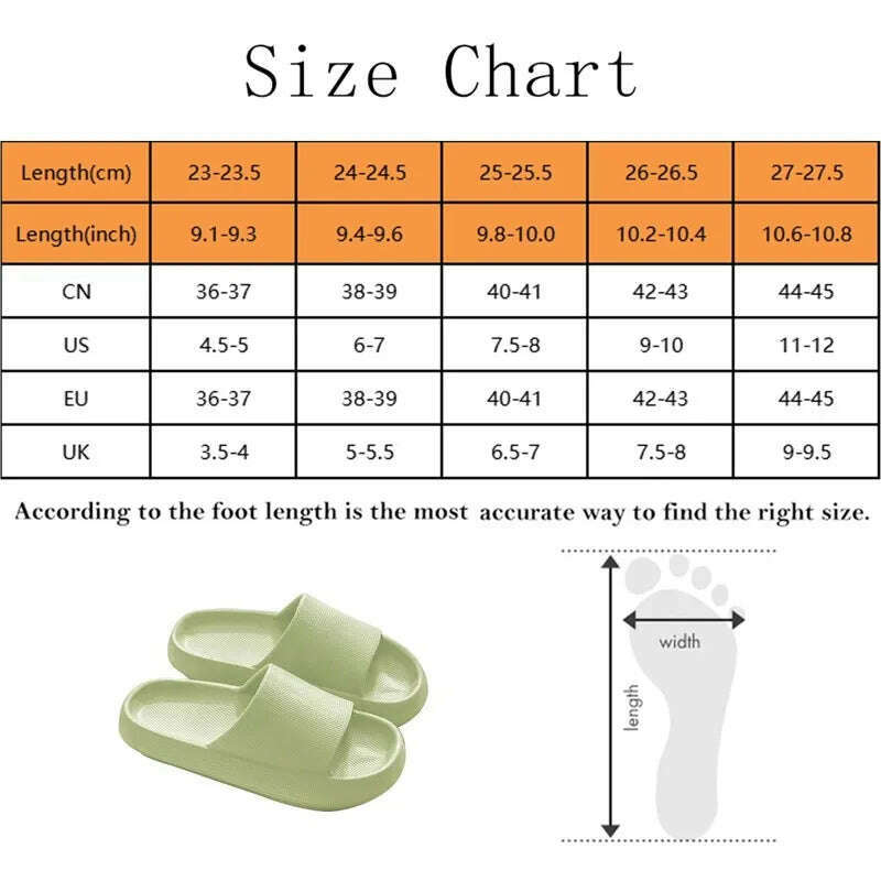 Women Slippers Thick Sole Summer Men Beach Slides Bathroom Anti-Slip Slipper Soft Sandals Fashion Flip-Flops Ultra-Light Shoes - KIMLUD