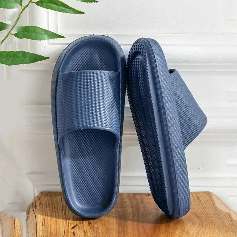 Women Slippers Thick Sole Summer Men Beach Slides Bathroom Anti-Slip Slipper Soft Sandals Fashion Flip-Flops Ultra-Light Shoes - KIMLUD