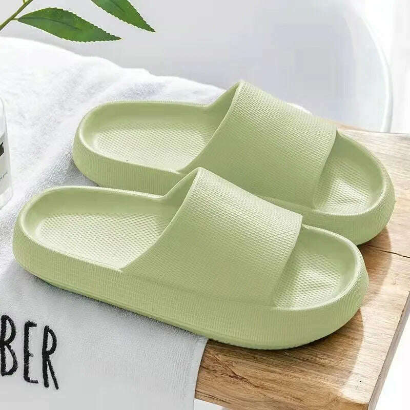 Women Slippers Thick Sole Summer Men Beach Slides Bathroom Anti-Slip Slipper Soft Sandals Fashion Flip-Flops Ultra-Light Shoes - KIMLUD