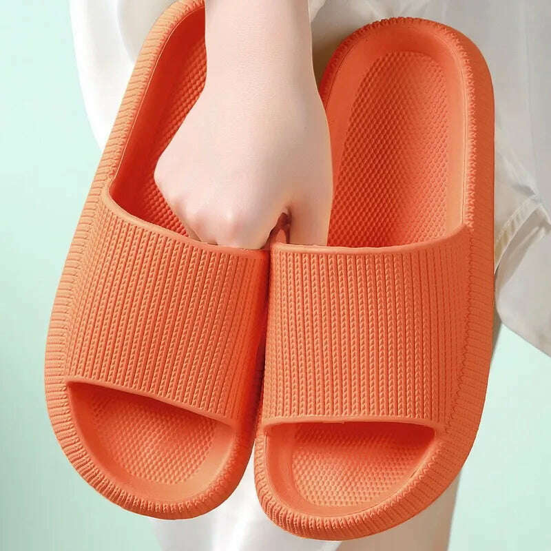 Women Slippers Thick Sole Summer Men Beach Slides Bathroom Anti-Slip Slipper Soft Sandals Fashion Flip-Flops Ultra-Light Shoes - KIMLUD