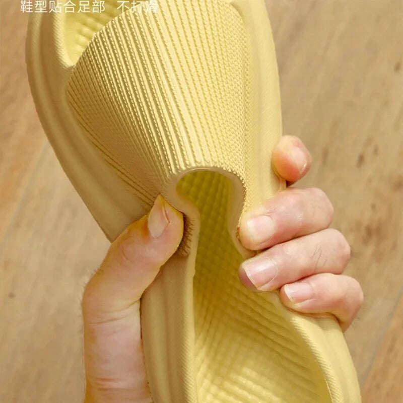Women Slippers Thick Sole Summer Men Beach Slides Bathroom Anti-Slip Slipper Soft Sandals Fashion Flip-Flops Ultra-Light Shoes - KIMLUD