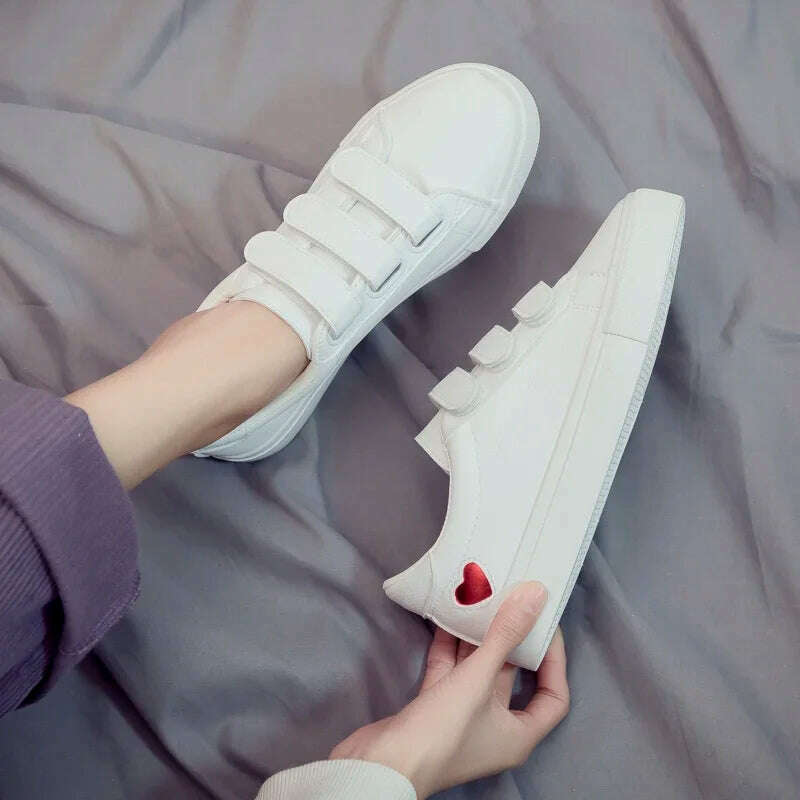 KIMLUD, Women Sneakers New Women Shoes Trend Casual Flats Sneakers Female New Fashion Comfort Cute Heart Vulcanized Platform Shoes, KIMLUD Womens Clothes