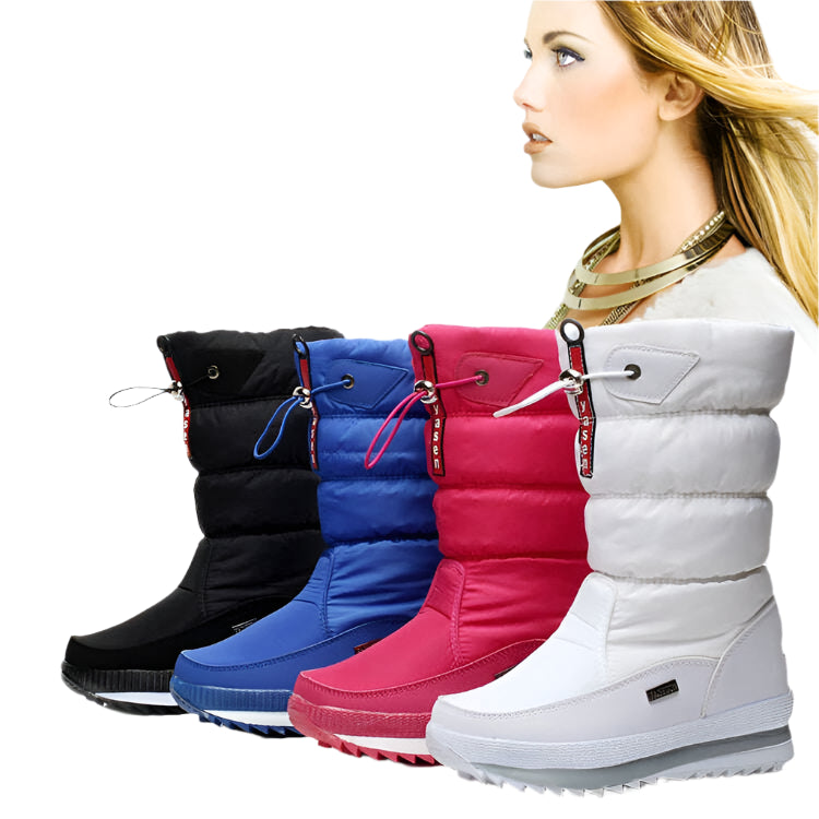 Women Snow Boots Platform Winter Boots Thick Plush Waterproof Non-slip Boots Fashion Women Winter Shoes Warm Fur Botas mujer - KIMLUD