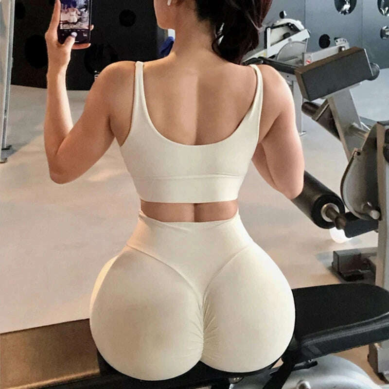 Women Sport Fitness Leggings High Waist Elastic Sexy Solid Yoga Pants Training Running Gym Quick Dry Breathable Leggings Female - KIMLUD