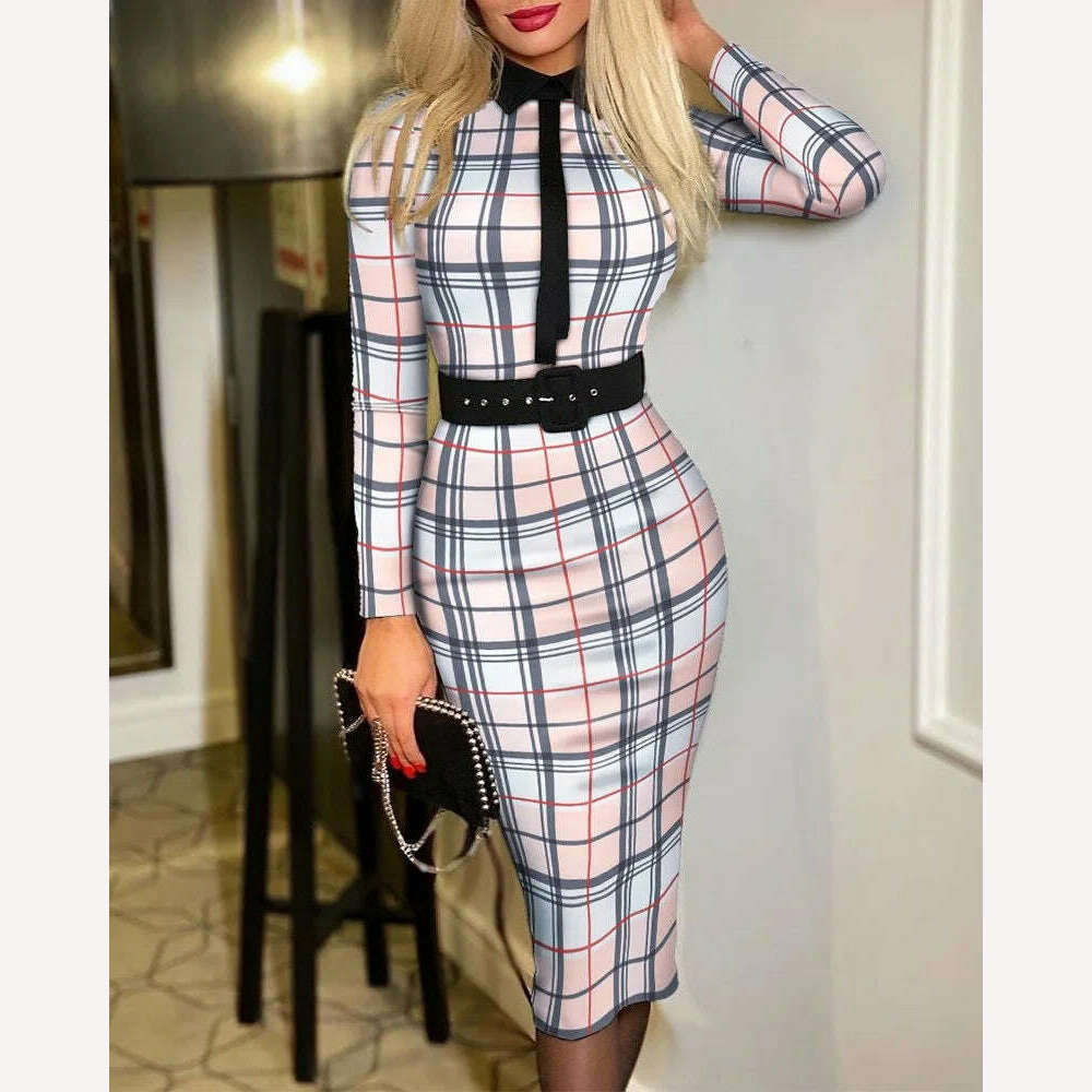 KIMLUD, Women Spring Autumn 3D Winter Slim Befree Maxi Dress Belt Sexy Full Long Sleeve Boho Party Elegant Dresses, SKY BLUE / S, KIMLUD APPAREL - Womens Clothes